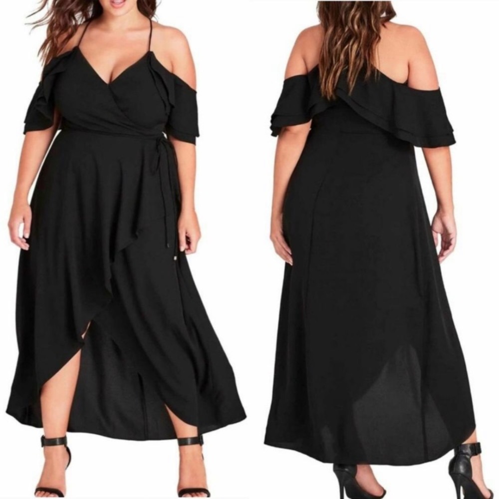 City Chic Miss Jessica Ruffle Maxi Dress 14 NWOT